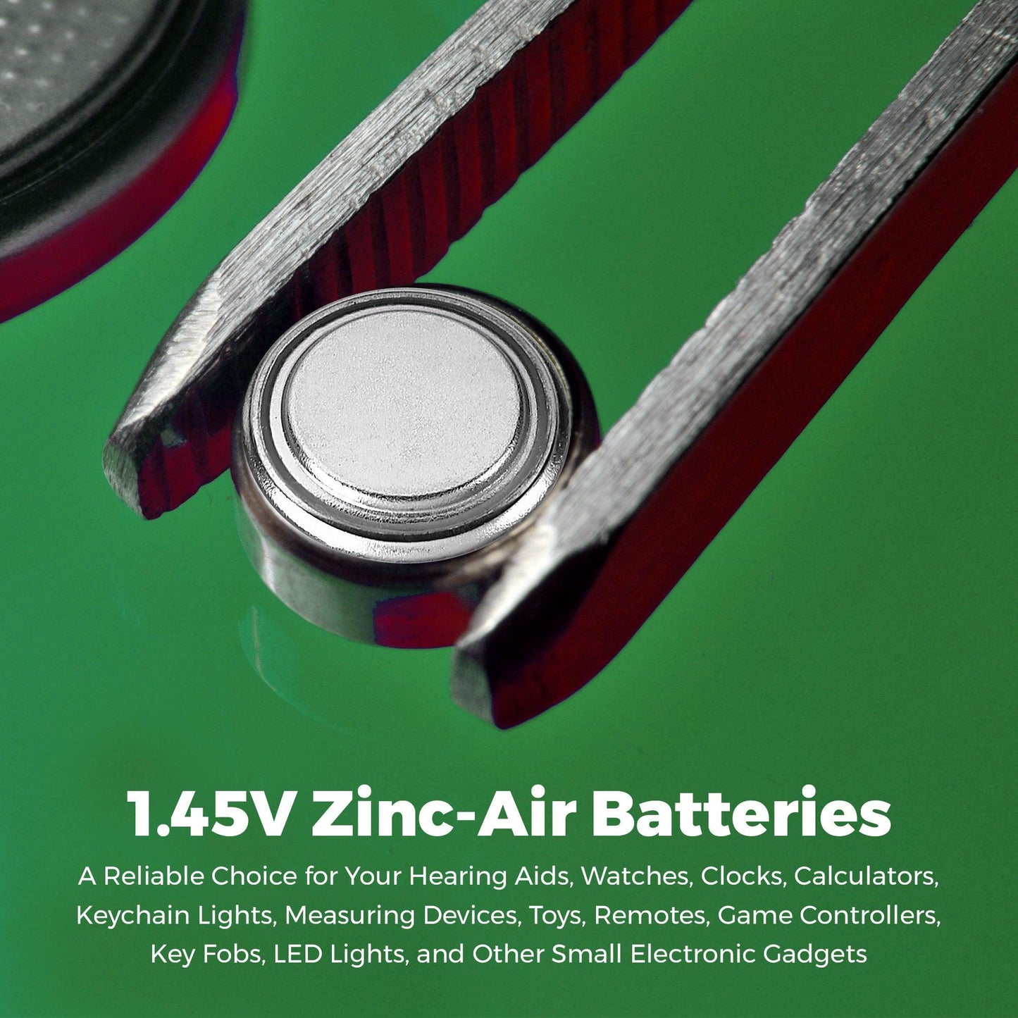 A10 Batteries - 12 Count Pack - 1.45V Zinc Air Yellow Tab Battery Button Coin Cell Batteries for Hearing Aids and Hearing Amplifiers, 10, P10, PR70, or ZL4