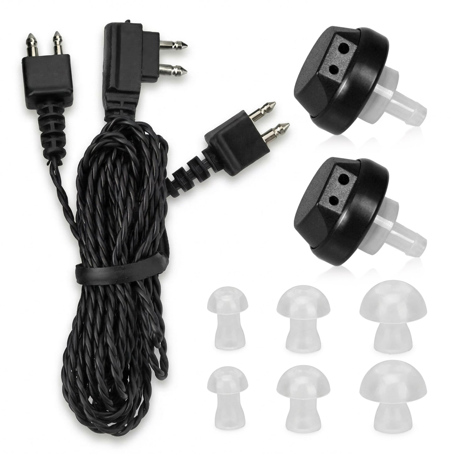 2 Pin Hearing Aid Replacement Cord & Receiver Set - Compatible with Most Pocket Hearing Aids AVA-16 & AVA-68 Body Worn H