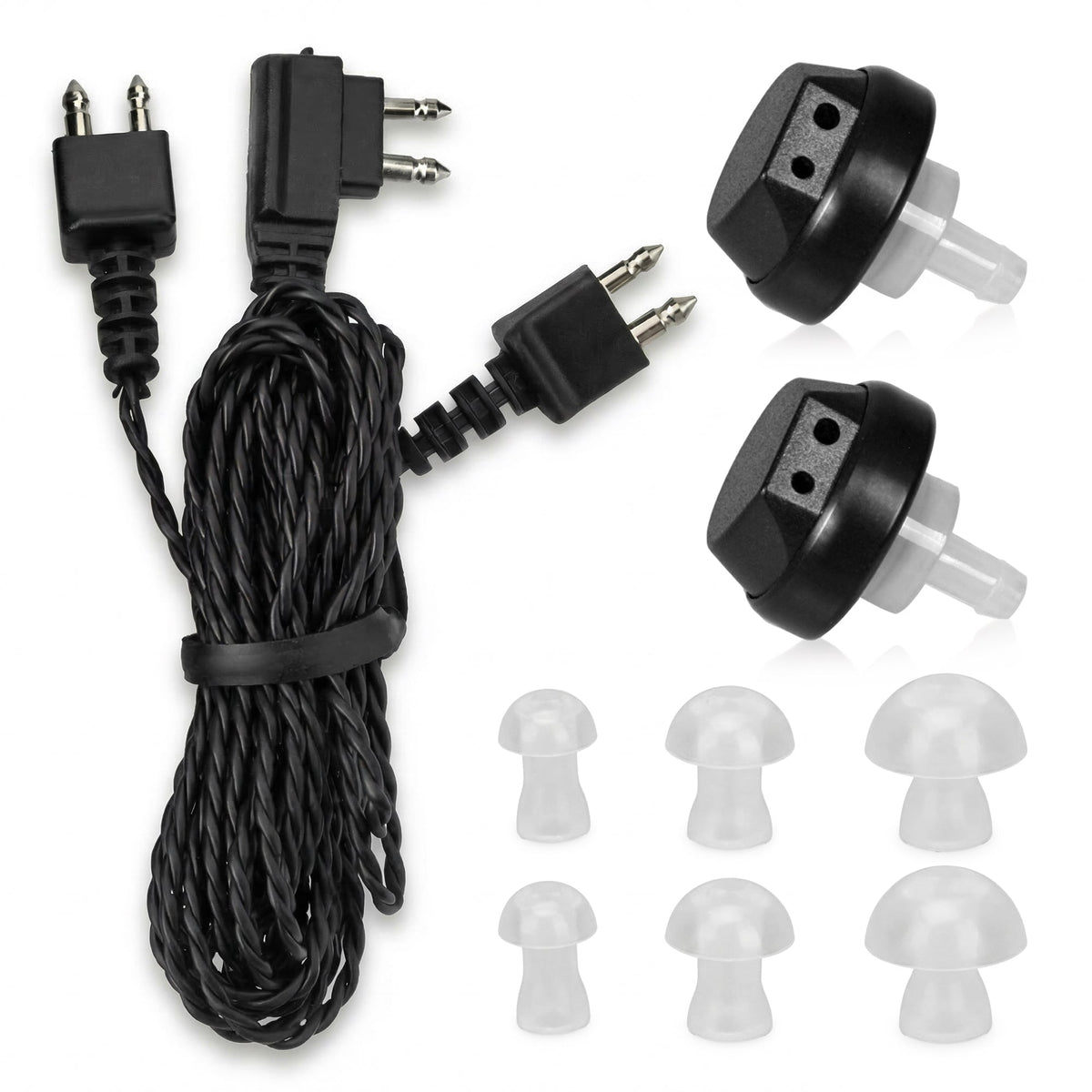 2 Pin Hearing Aid Replacement Cord & Receiver Set - Compatible with Most Pocket Hearing Aids AVA-16 & AVA-68 Body Worn H