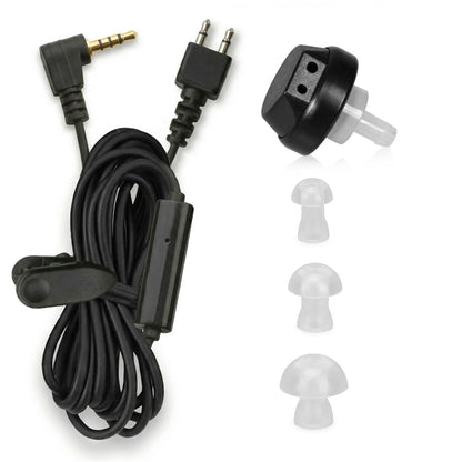 2.5mm Hearing Aid Replacement Cord w/ 2-Pin Receiver & Earbud Set - Compatible with Pocket Hearing Aid Cable for Body Wo