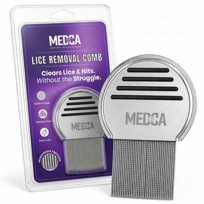 Professional Lice Comb Pro - Stainless Steel Head Lice & Nit Removal Comb with Ultra-Close Micro-Grooved Teeth, Reusable