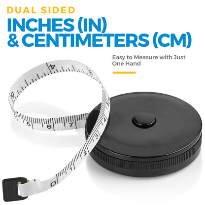 Tape Measure for Body Measuring Tape, (Pack of 2) Dual Sided Inch and CM, Portable, Retractable Soft Ruler Tool for Measurements Body Fat, Fitness Sewing Tailor Fabric and Accurate Body Fat Calculator